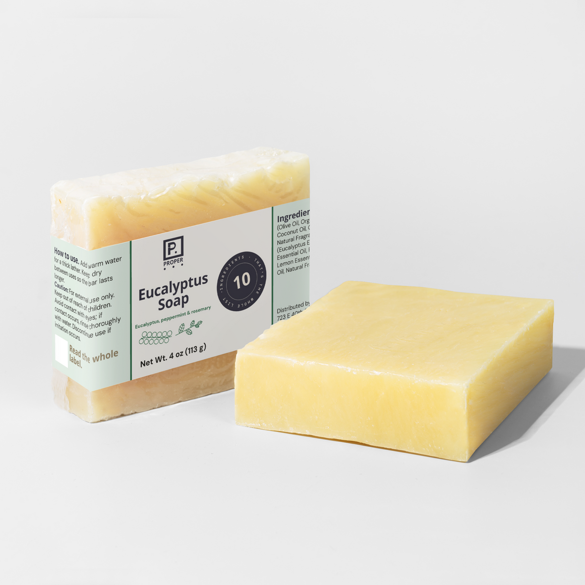 Proper Eucalyptus Soap label detail, 3 of 4
