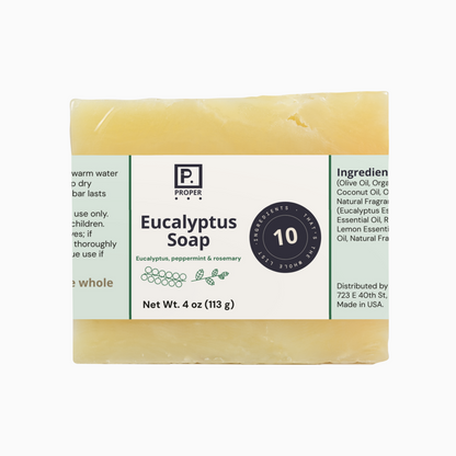 Proper Eucalyptus Soap label detail, 1 of 4