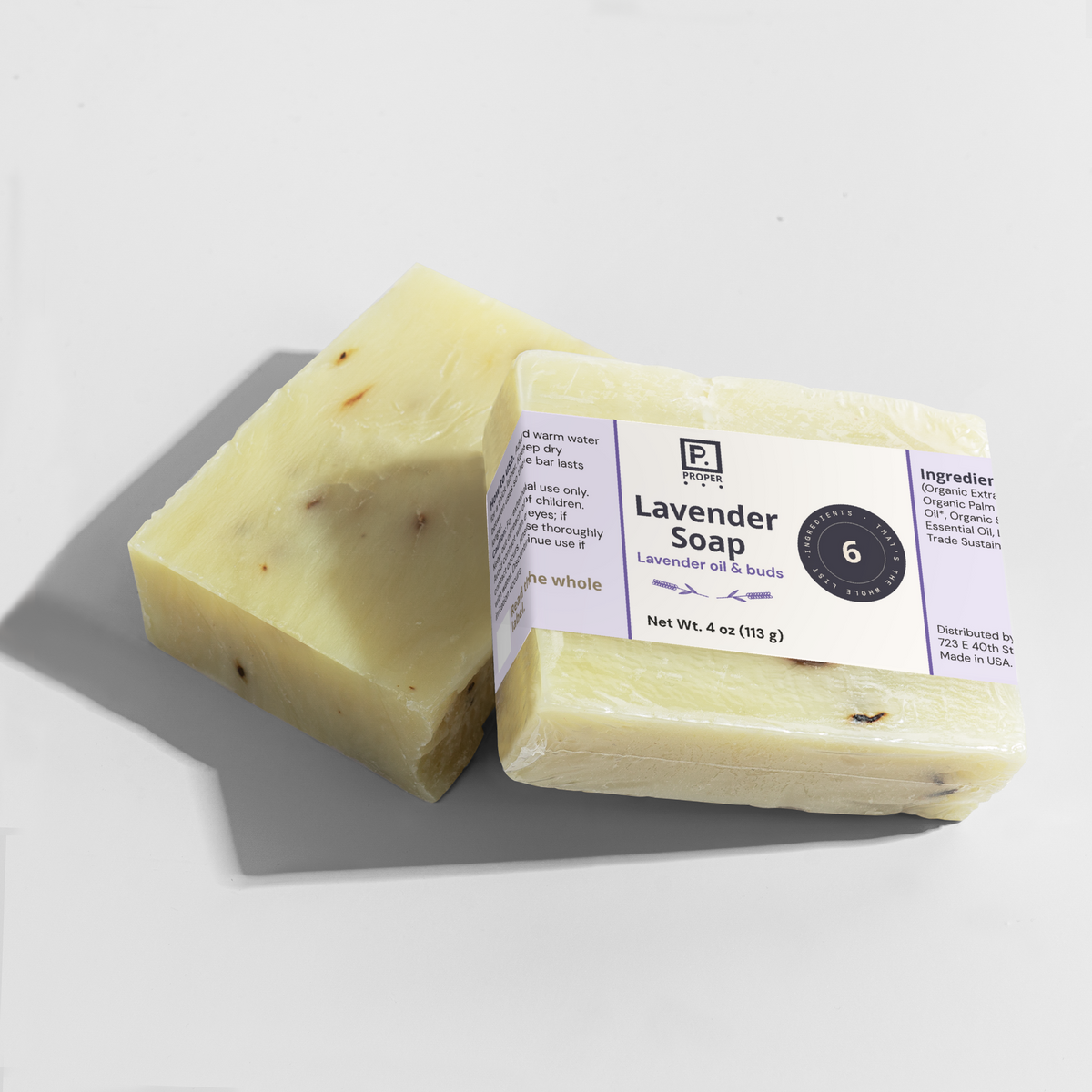 Proper Lavender Soap label detail, 4 of 4